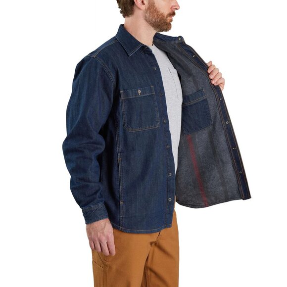 NEW CARHARTT Big And Tall Denim Shirt Jacket in Glacier for men 925 5m3 - Picture 1 of 6